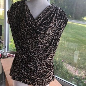 Heart Soul 2X leopard print blouse